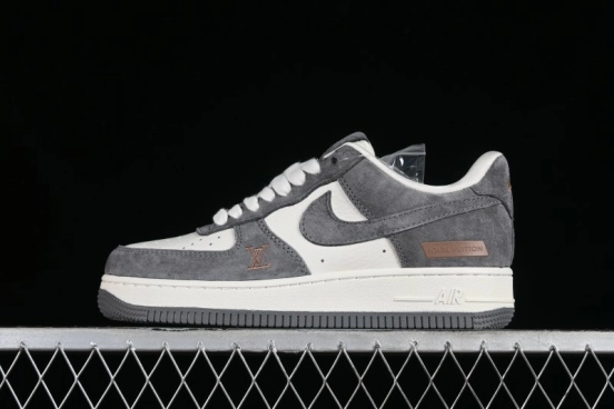Nike Air Force 1 '07 Low LV Collaboration - Beige Grey Pigskin Casual Sneakers - HD1968-011