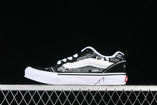 Vans HIRONO x Vans Knu Skool Bubble Mart Xiao Ye Graffiti Low-Top Casual Skate Shoes - VN0009QWFGI