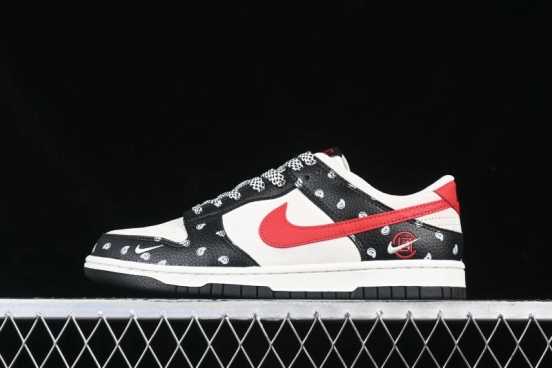 Nike SB Dunk Low Edison Chen Collaboration Graffiti Red Swoosh Anniversary Custom Low-Top Casual Skate Shoes - DJ2024-101