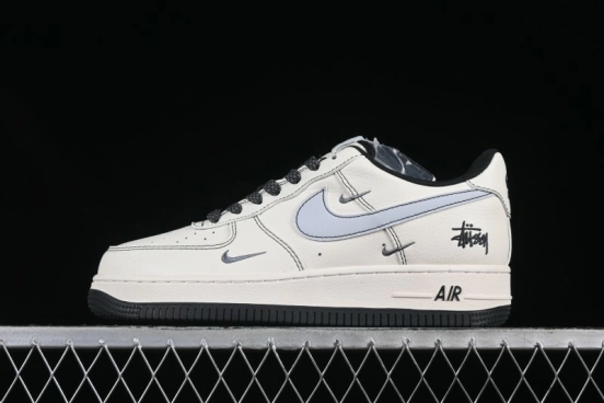 Nike Air Force 1 '07 Low Stussy Collaboration Embroidered Mini Swoosh Casual Sneakers - XZ6188-630