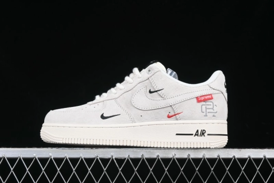 Nike Air Force 1 '07 Low Supreme Champion Collaboration Off-White Mini Swoosh Casual Sneakers - SJ6698-020