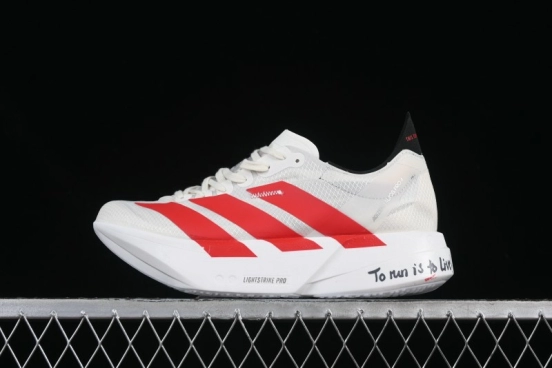 Adidas Lightstrike Pro Running Shoes - White/Red with Inspirational Design