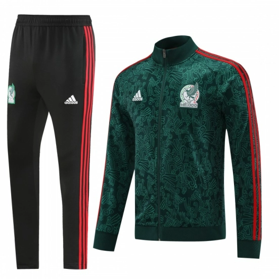 2025 Mexico Green Full Zipper Jacket+Long Pants