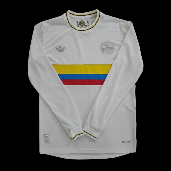2024 Colombia White 100Th Anniversary Long Sleeve Jersey