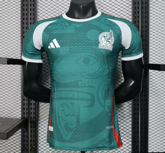 layer Version 2025 Mexico Green with Aztec Serpent Pattern Jersey