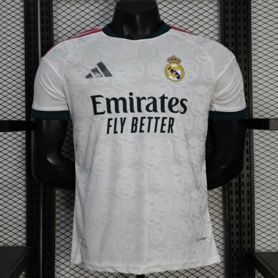 25/26 Player Version Real Madrid White with Subtle Crest Pattern Jersey