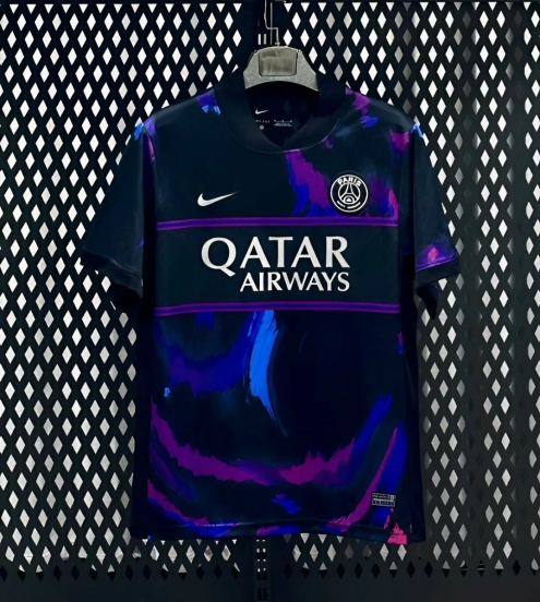 25/26 PSG Paris Saint-Germain Black Pink Blue Special Edition Soccer Jersey